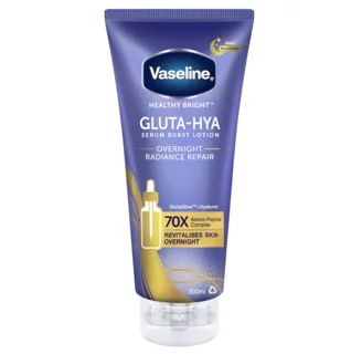 لوسیون سرمی وازلین مدل Gluta-Hya با خاصیت ترمیم و درخشانندگی شبانه ۳۰۰ میلی لیتر
